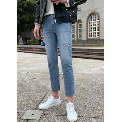 JOGUNSHOP - Distressed Cropped Slim-Fit Jeans JOGUNSHOP - Distressed Cropped Slim-Fit Jeans