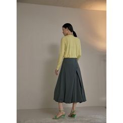 MAGJAY - Diagonal Bubble-Hem Long Skirt