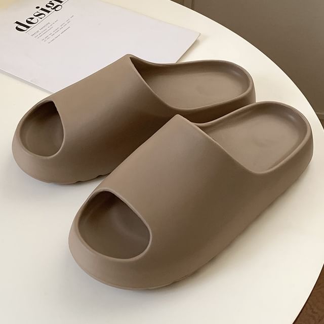 Honkizz-Platform Plain Slide Sandals