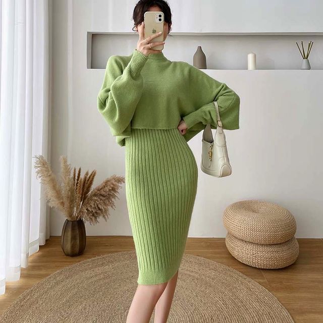 Ribbed Knit Tank Dress 