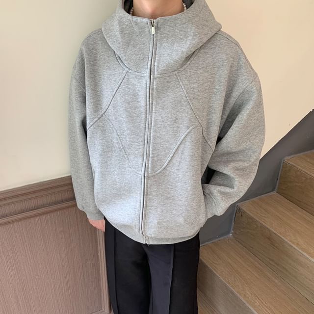 DragonRoad-Plain Zip-Up Hoodie