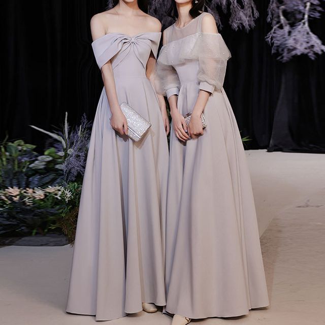 Wospe - Plain A-Line Evening Gown | YesStyle Wospe - Plain A-Line Evening Gown | YesStyle