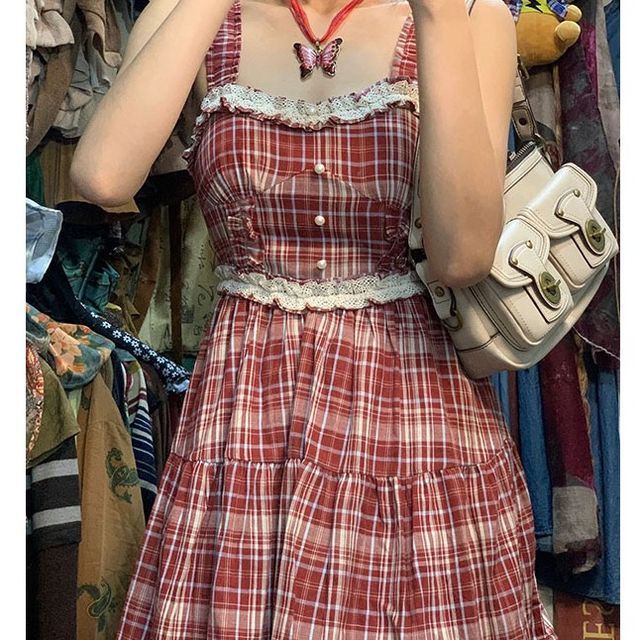 a-line dress patterns with lace A-Line Mini Dress with Long Sleeves and High Waist – BioBeautify main image 1