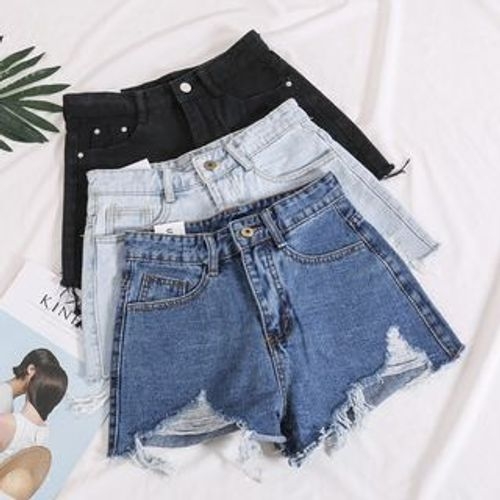 Distressed Denim Shorts