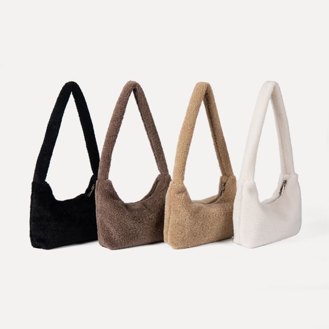TangTangBags-Plain Fluffy Crossbody Bag