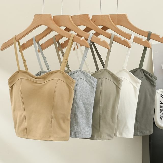 Lemongrass - Plain Cami Top with Pad in 6 Colors | YesStyle