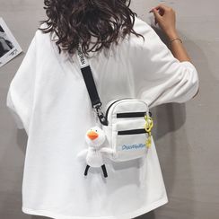 Little Days - Letter Embroidered Canvas Crossbody Bag Little Days - Letter Embroidered Canvas Crossbody Bag