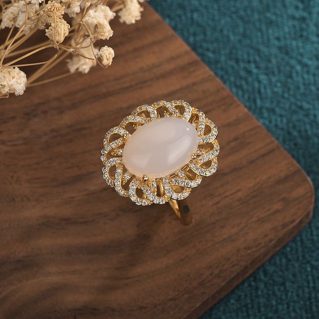 Vaje-Faux Gemstone Alloy Ring