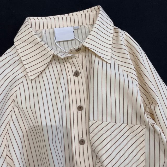 Yako-Long-Sleeve Striped Shirt