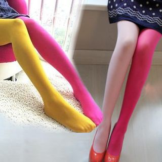 Gentiana-Two-Tone Plain Tights