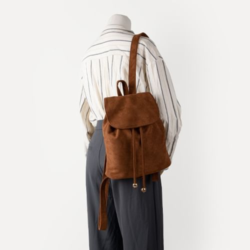 Faux suede backpack sale