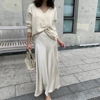 satin maxi skirt 60