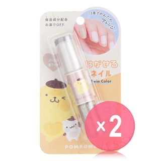 CRUX - Sanrio Pompompurin Twin Color Peel Off Nail Polish 2pcs Bundle Set