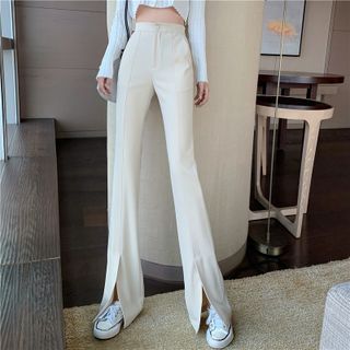 High-Waist Split Bell Bottom Pants 