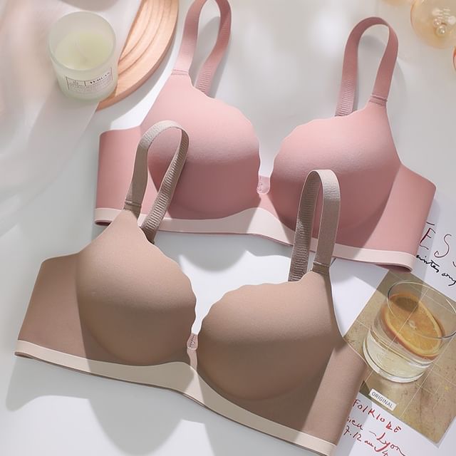 HYG Lingerie-Plain Seamless Push Up Bra