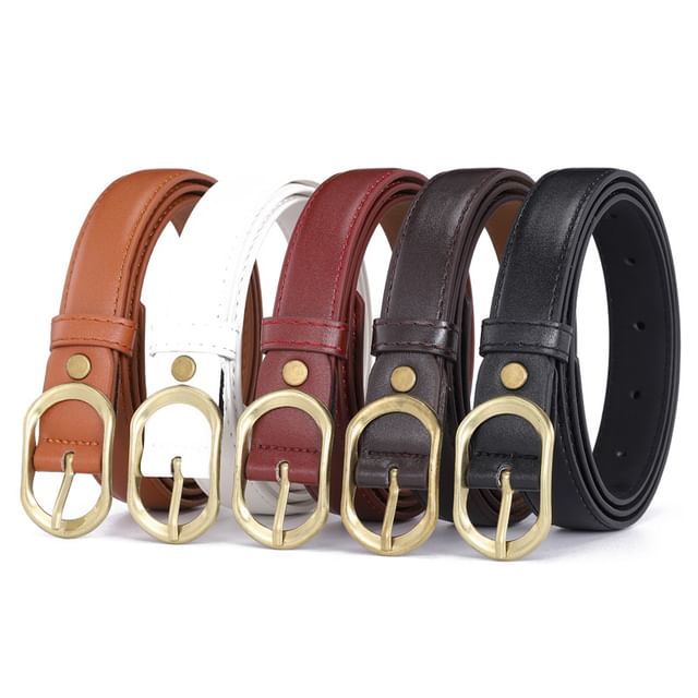 Kinoxslone-Faux Leather Thin Belt
