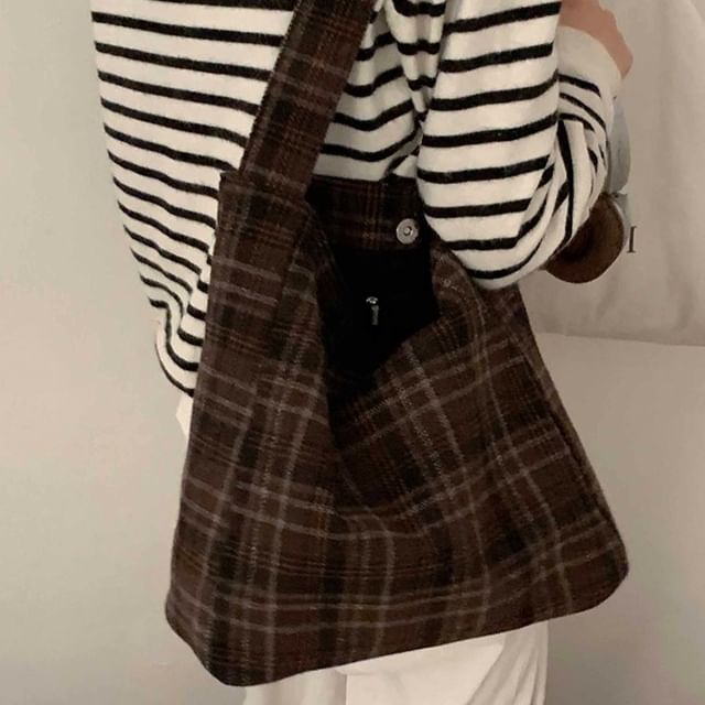 Fran San-Plaid Tote Bag