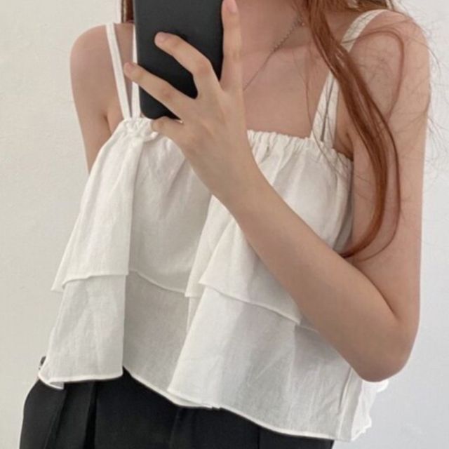 Janerium-Ruffle Cropped Camisole Top