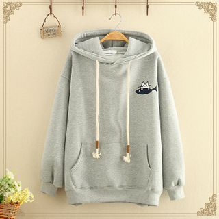 cat printed hoodie