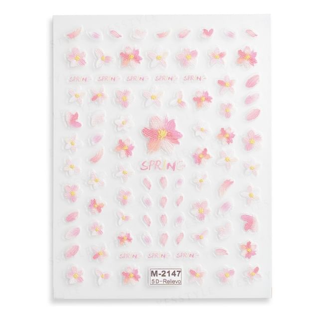 MEKO-Embossed Nail Stickers Sakura