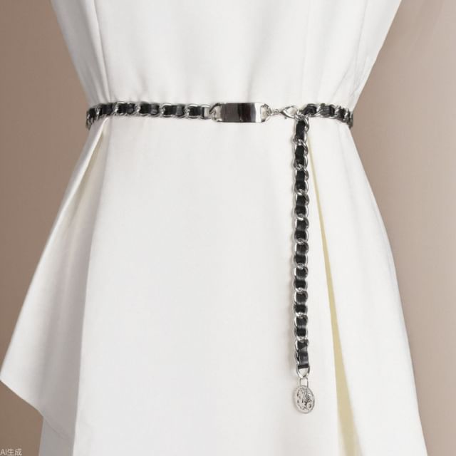 Rofuka-Faux Leather Chain Belt