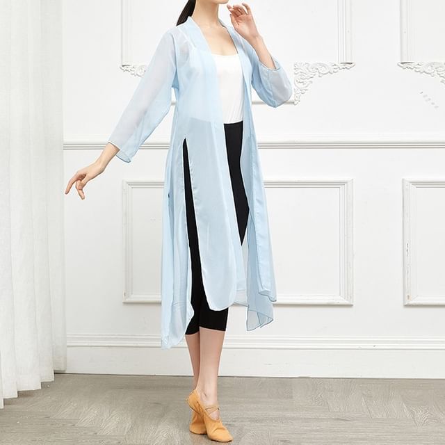 Cossita-34-Sleeve Plain Slit Long Light Jacket