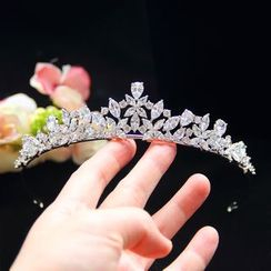 Neostar - Wedding Rhinestone Tiara / Rhinestone Pendant Necklace / Earring / Set Neostar - Wedding Rhinestone Tiara / Rhinestone Pendant Necklace / Earring / Set