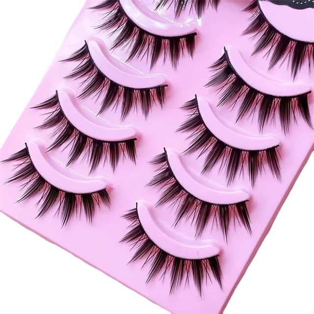 Mogugu-Zestaw 5 par sztucznych rzęs Doll Eye Spiky False Eyelashes