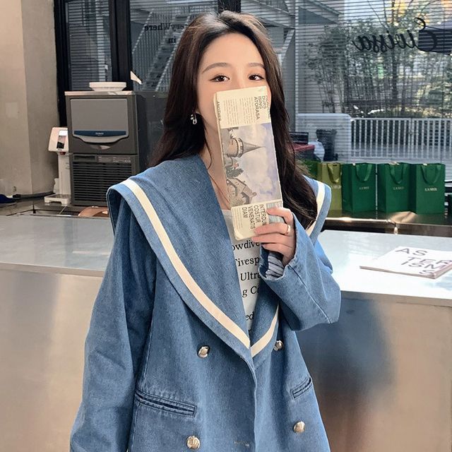 Sailor Collar Denim Jacket