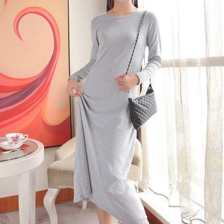 Hopsi Long-Sleeve Maxi T-Shirt Dress YesStyle