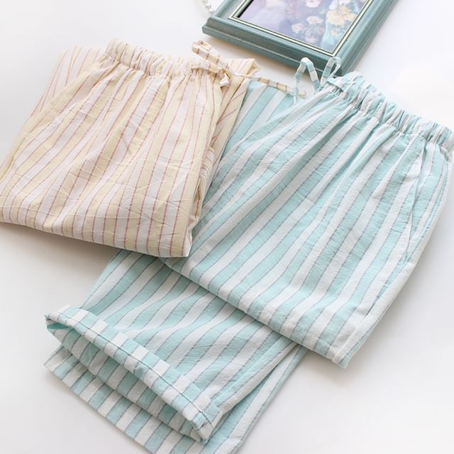 Dogini-Striped Pajama Pants