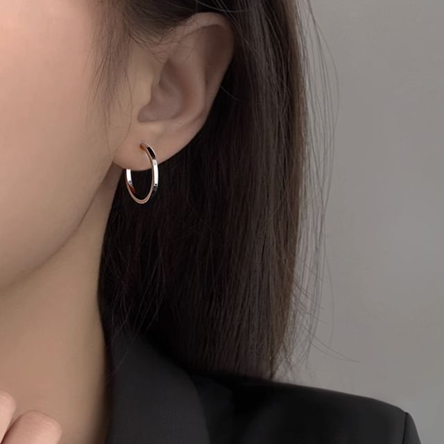 Dashiro-Sterling Silver Hoop Earring