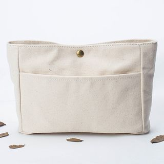 Melois-Canvas Button Cosmetic Bag