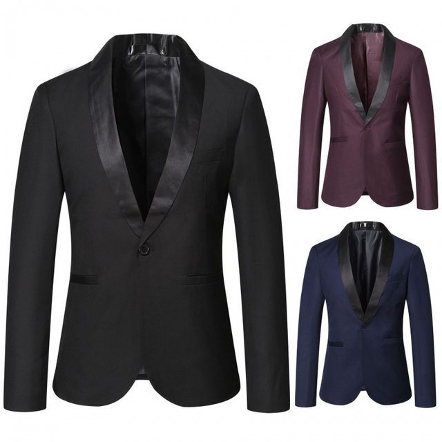 Sheck-Shawl Collar Plain Single-Button Blazer