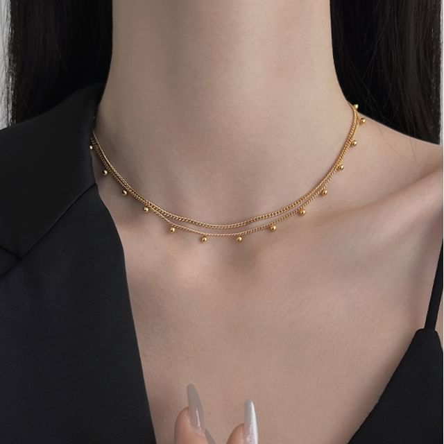 Jael-Layered Beaded Necklace