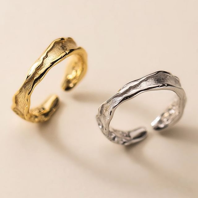 A-ROCH-S925 Sterling Silver Irregular Alloy Open Ring