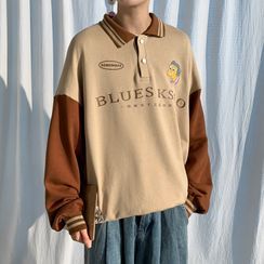Breeson - 马球领卡通刺绣套衫 Breeson - 马球领卡通刺绣套衫