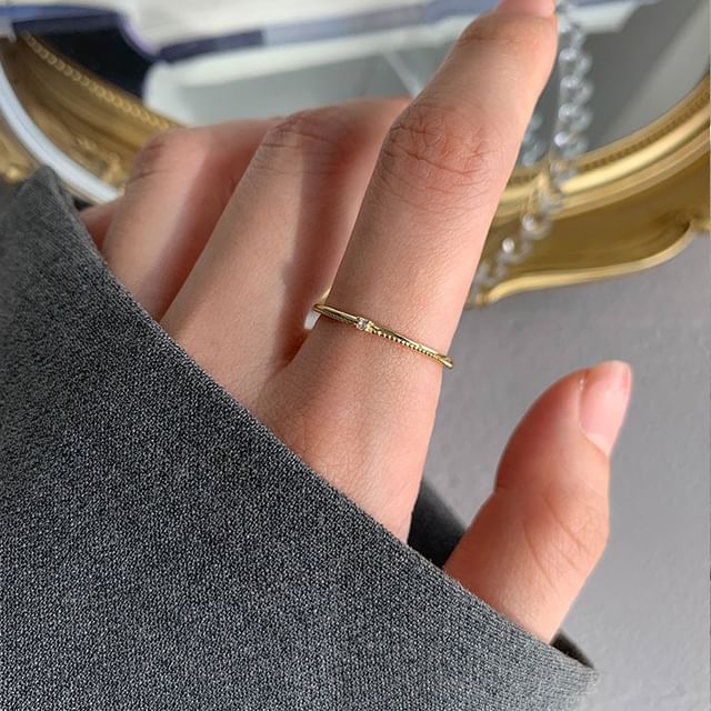 Hansha-925 Sterling Silver Rhinestone Ring