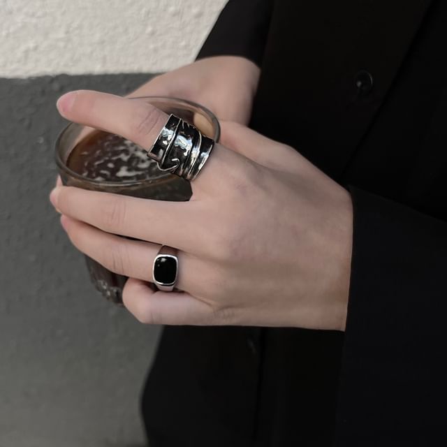 Black Degree-Stainless Steel Signet Ring