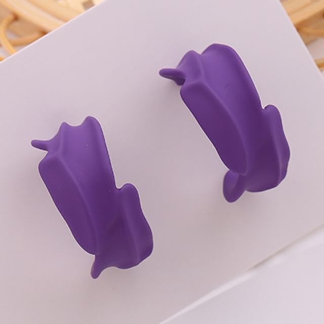 Chimerro-Matte Irregular Open Hoop Earring