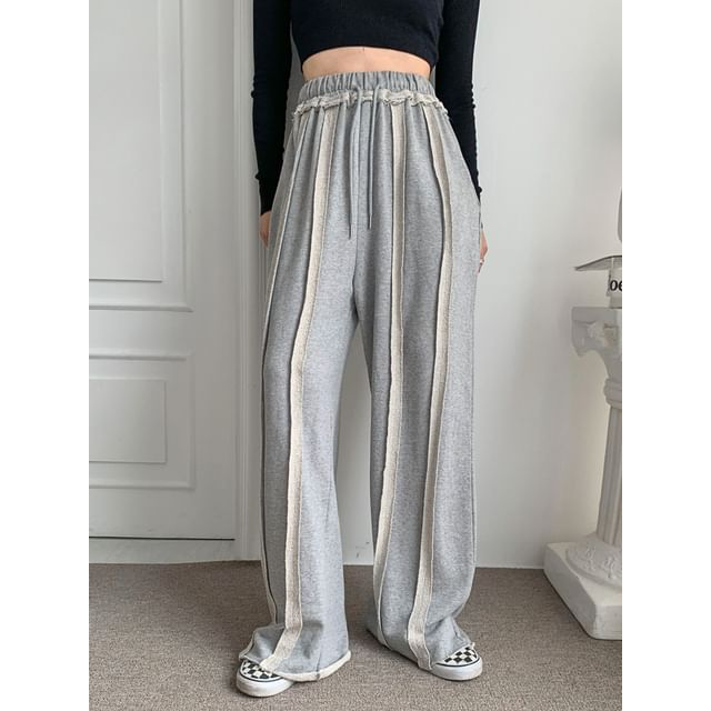 Chubby Girl-Drawstring Waist Patch Sweatpants