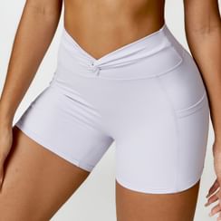 ZMHEGW Yoga Pants Short Length Women Running Gym Shorts Solid Khaki Xl 