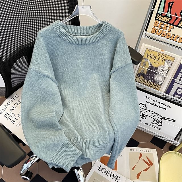 Plummie-Crewneck Plain Sweater