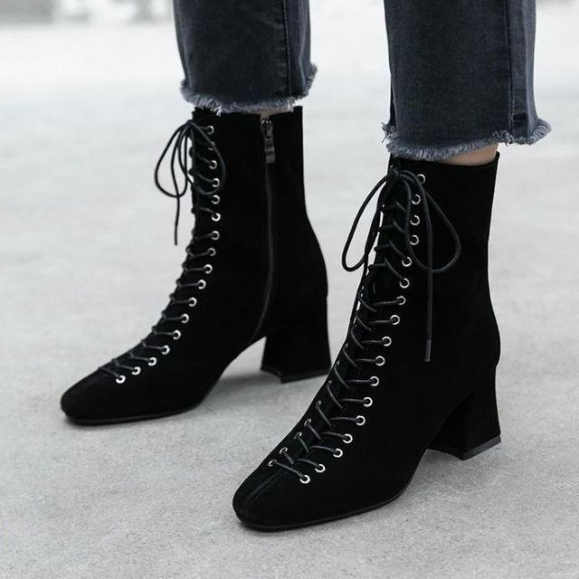 Shoes Booties Lace-up Booties Bruno Premi Lace-up Booties black business style 