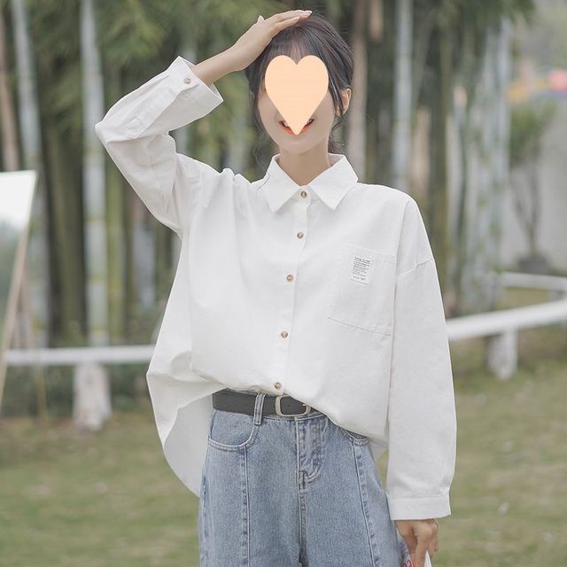 Sienne-Plain Pocket Detail Oversized Shirt