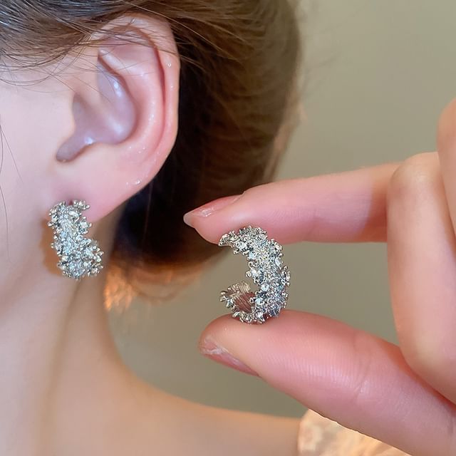 Calafa-Rhinestone Hook Earring
