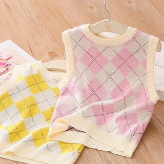 pink argyle vest