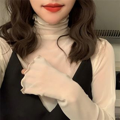 Moss Studio - Lettuce Hem Long-Sleeve Mock-Neck Moss Studio - Lettuce Hem Long-Sleeve Mock-Neck