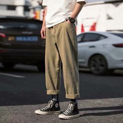Wewewow - Plain Straight-Fit Pants Wewewow - Plain Straight-Fit Pants