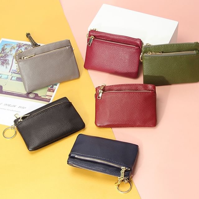 tablarosa-Zip Faux Leather Coin Purse